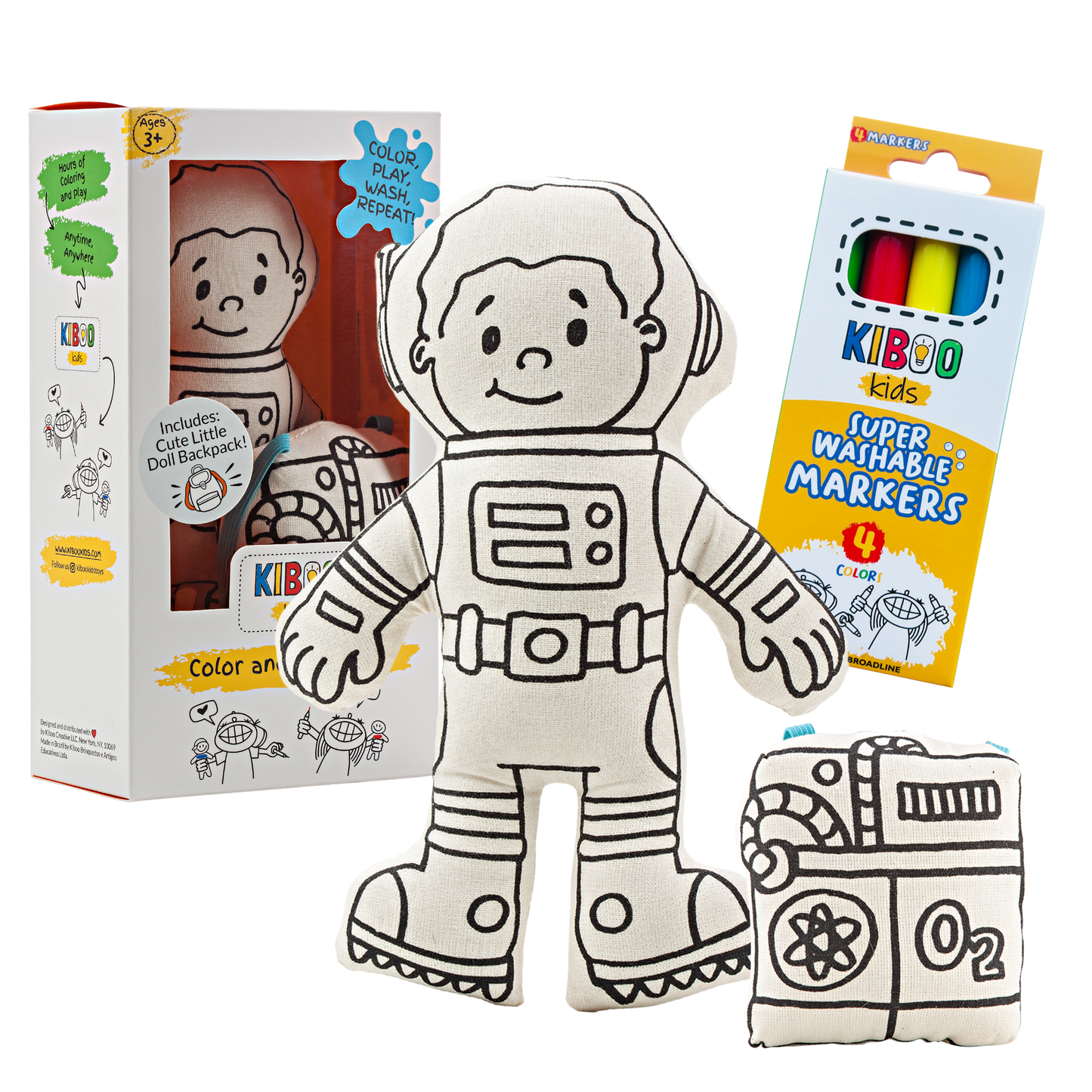 Kiboo Kids Space Explorer: Boy Astronaut Doll with Mini Space Pack - Educational and Imaginative Play Toy
