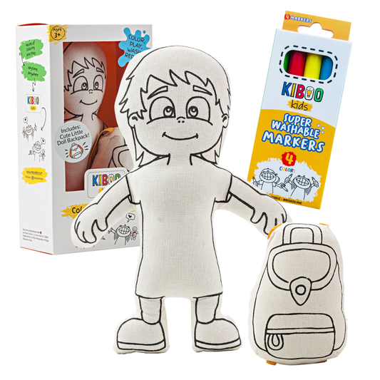 Kiboo Kids Doll for coloring - Gender Neutral - Kid with Bangs