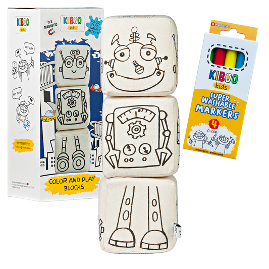 Kiboo Kids Blocks with Magnets - Robot Set