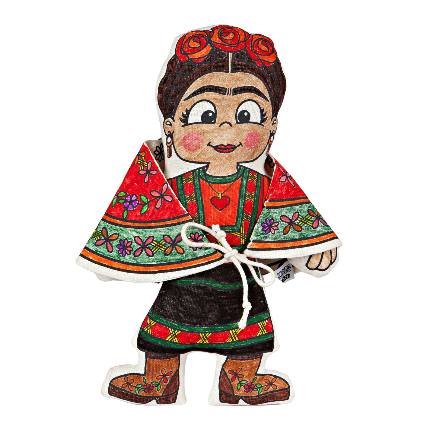 Kiboo Kids Artists Series: Frida with Shawl Coloring Set - Washable and Reusable for Creative Play