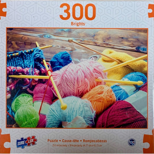 Knitting Needles Brights 300 Piece Jigsaw Puzzle Sure Lox