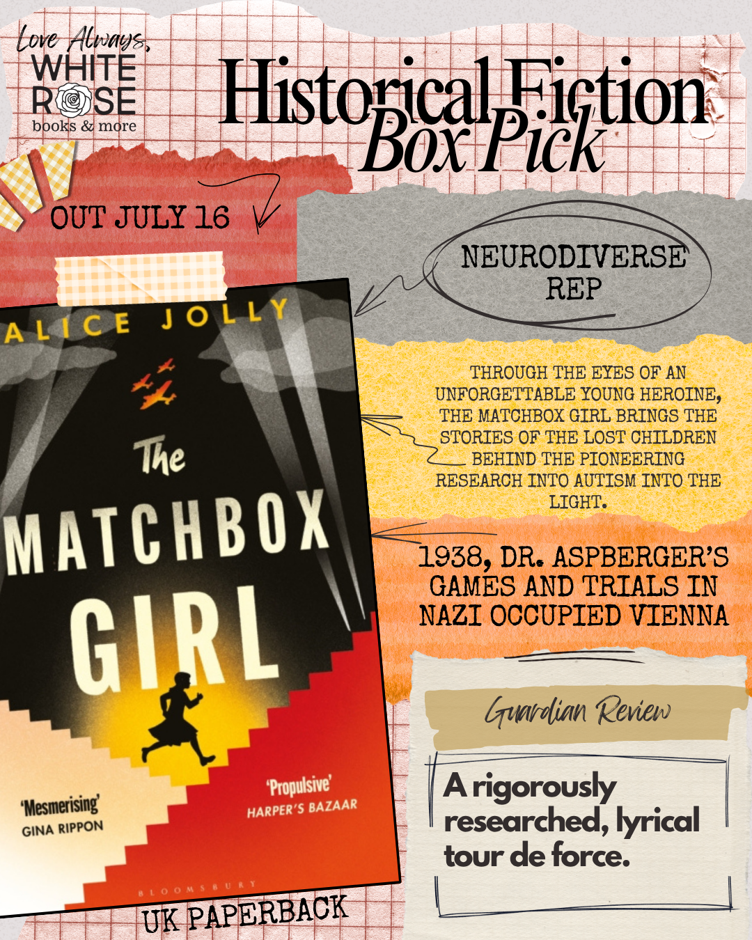 Historical Fiction Subscription Box: JULY Selection: The Matchbox Girl by Alice Jolly