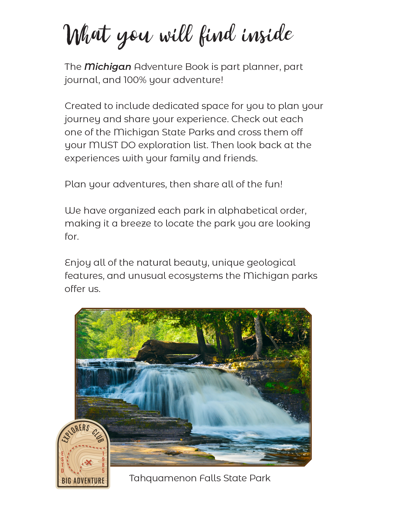 Michigan State Parks - Adventure Planning Journal