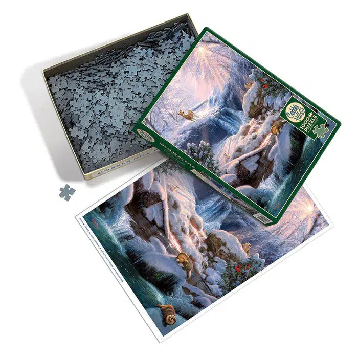 Mystic Falls in Winter 1000 Piece Jigsaw Puzzle Cobble Hill
