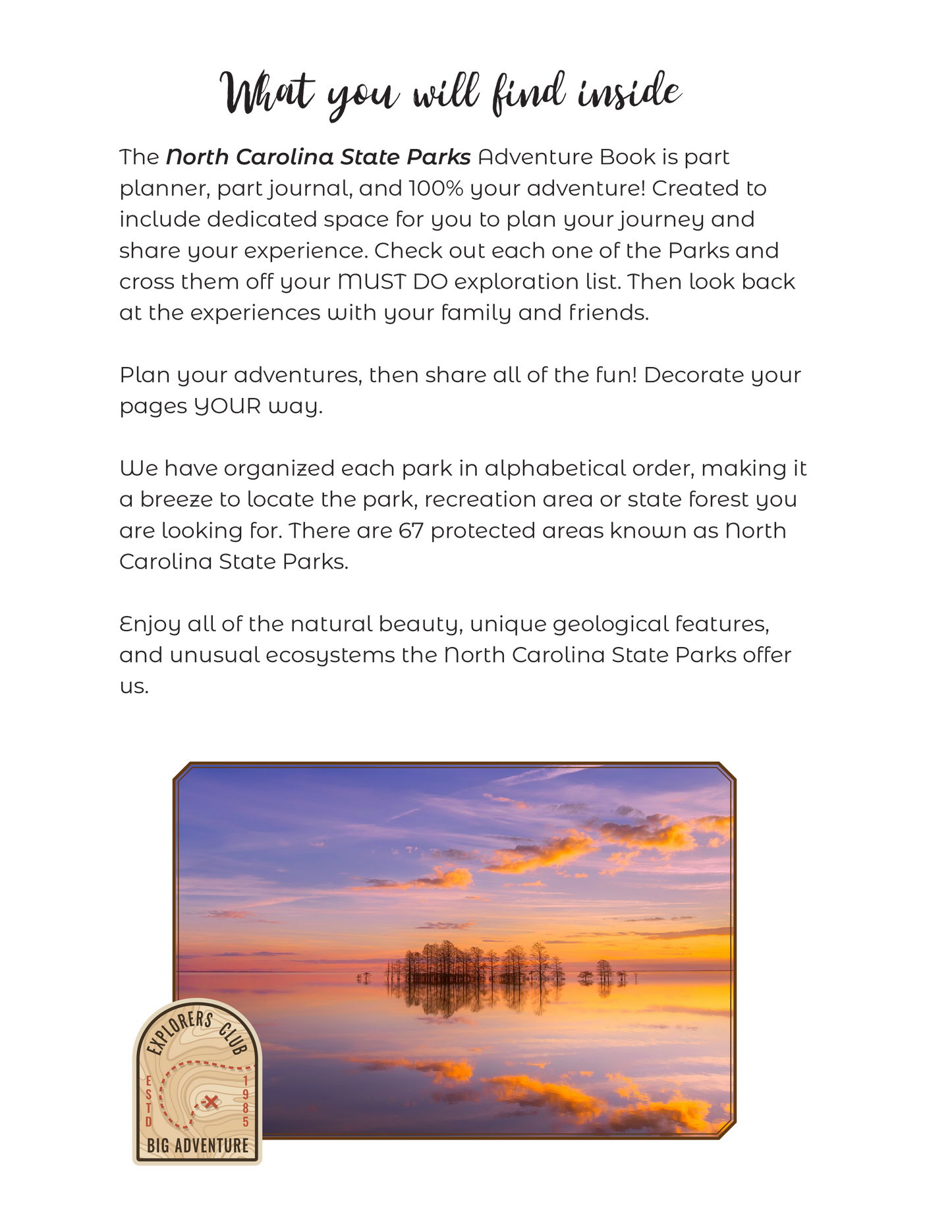 North Carolina State Parks - Adventure Planning Journal