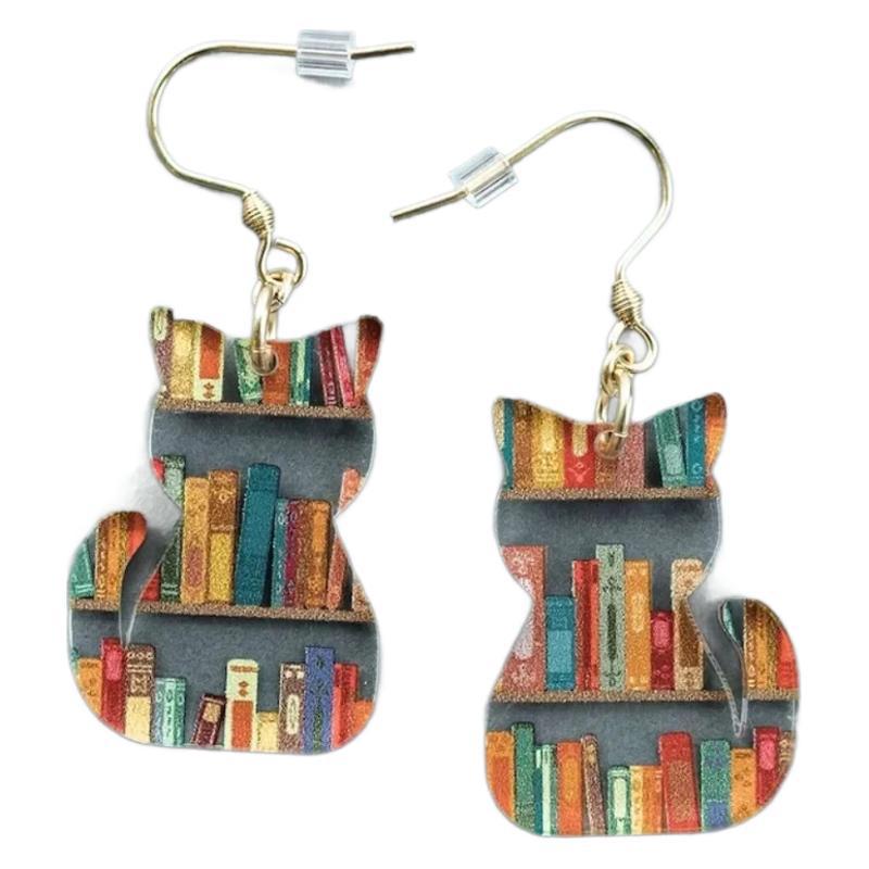 Classic Water Drop Stitching Bookshelf Acrylic Teacher Earrings