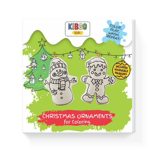 Kiboo Kids - Christmas Ornaments Duo - Gingerbread Man and Snowman Coloring Set