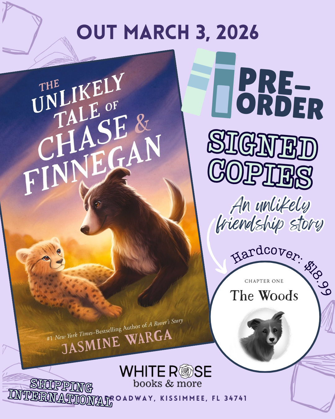 The Unlikely Tale of Chase and Finnegan by Jasmine Warga (SIGNED)