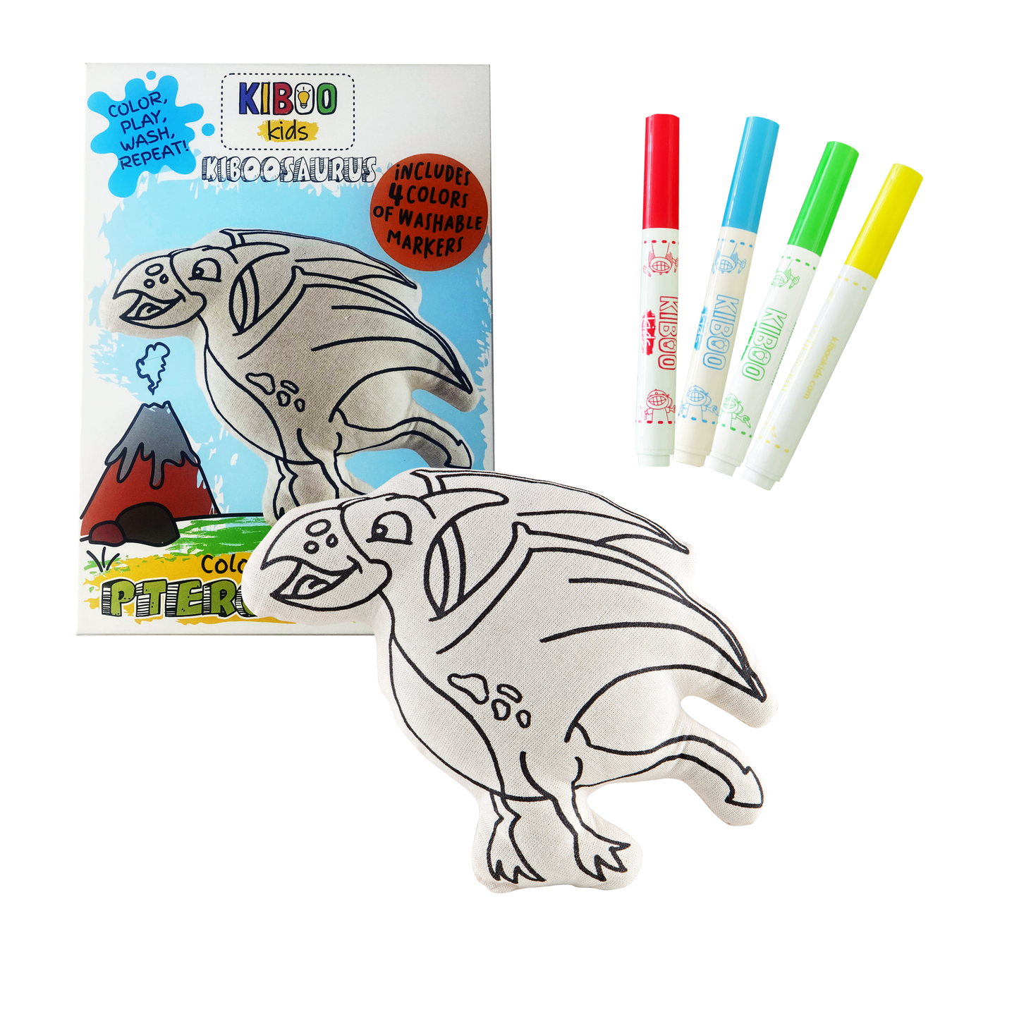 Kiboo Kids Jurassic Series: Kiboosaurs Pterodactyl for Coloring and Creative Play