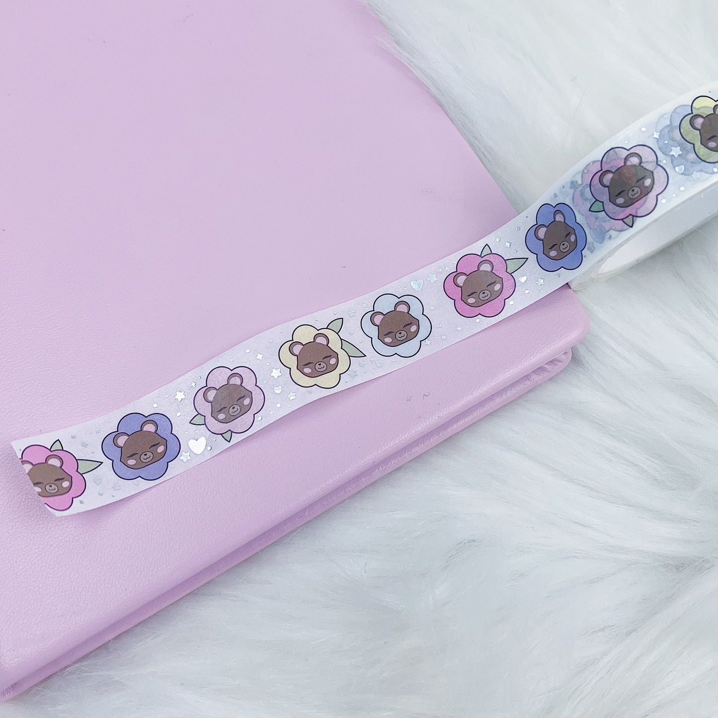 Flowery Honey Bear 15 MM Washi Tape | Holo Foiled