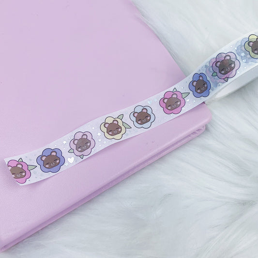Flowery Honey Bear 15 MM Washi Tape | Holo Foiled
