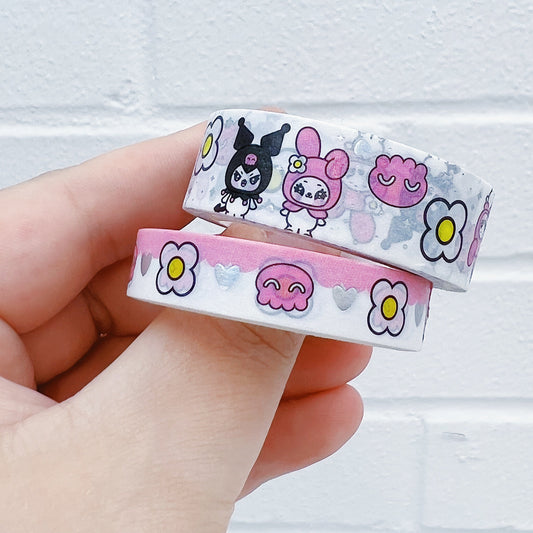 My Melody + Kuromi Washi Tape Bundle | 10+15MM | Holo Foil