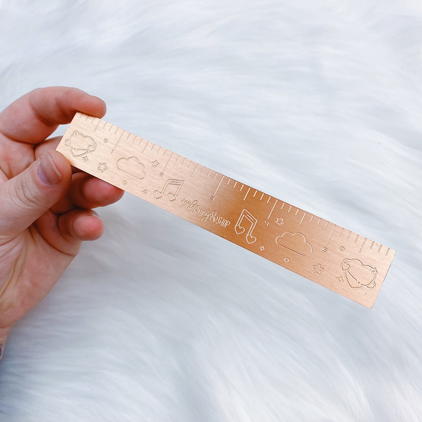 Rose Gold 6" Engraved Ruler