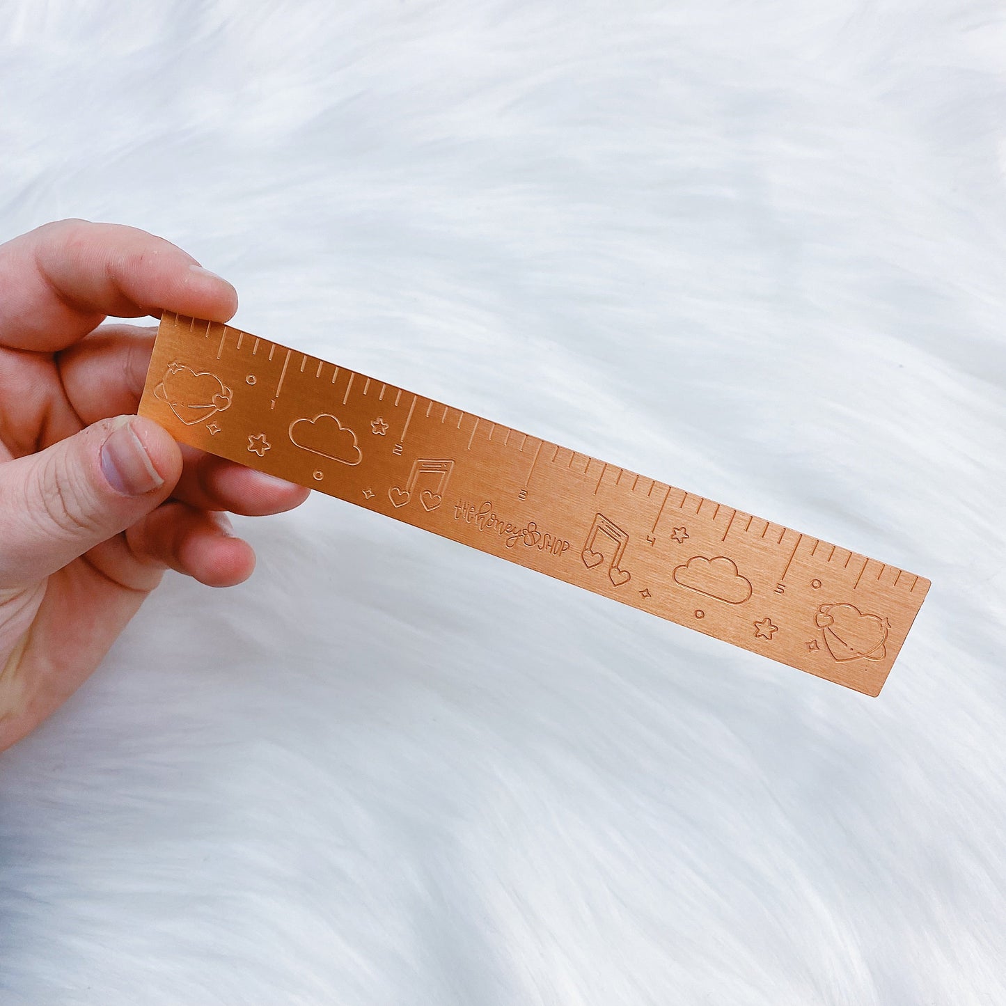Rose Gold 6" Engraved Ruler