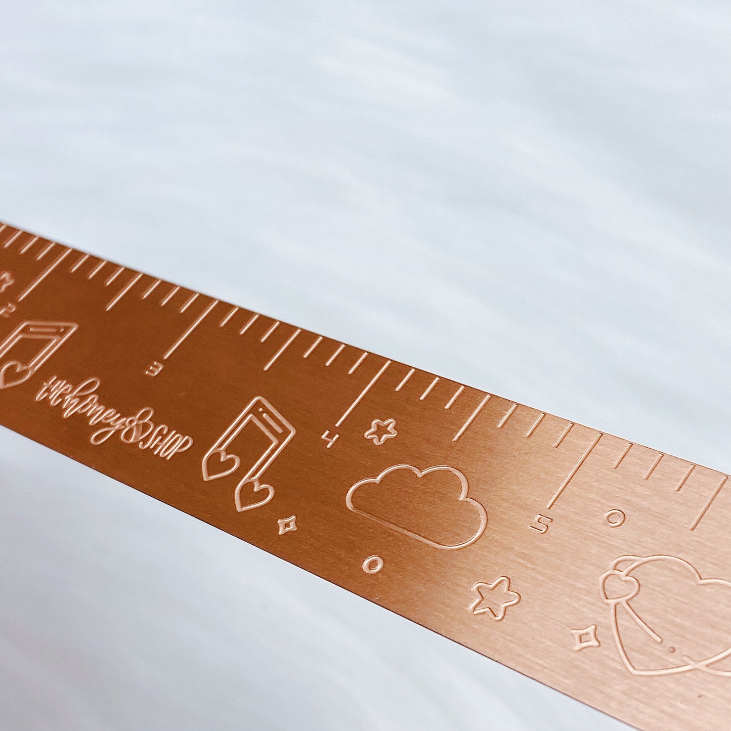 Rose Gold 6" Engraved Ruler
