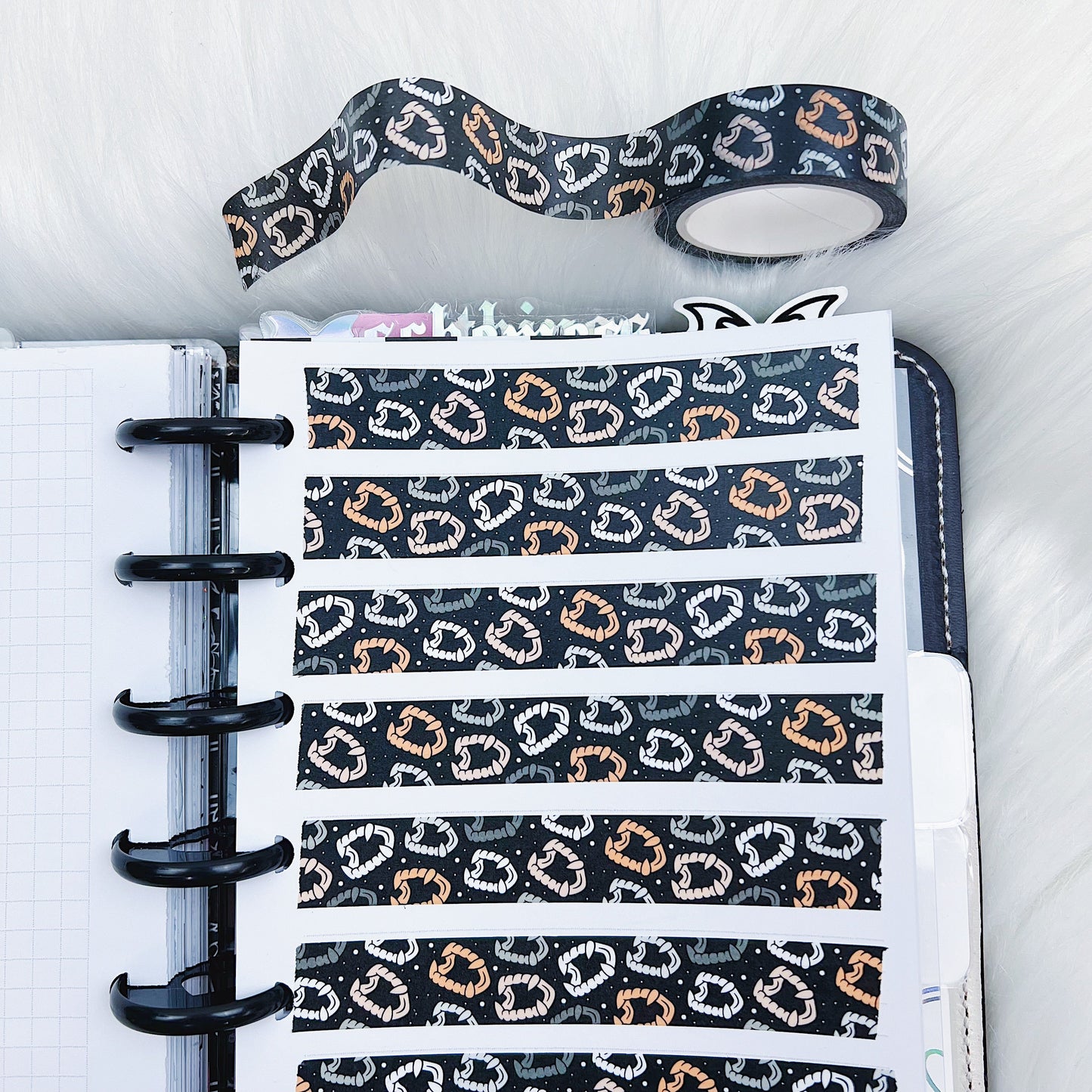 Vampire Teeth Black Washi Tape | 15MM