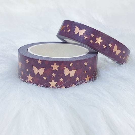 Send Me Nudes Freckle Bat Bow Magic Washi Tape Bundle | 15 + 10 MM | Rose Gold Foil