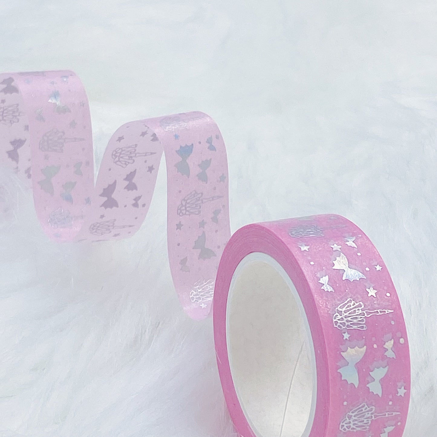 Skele Middle Finger Magic Washi Tape | 15MM | Pink