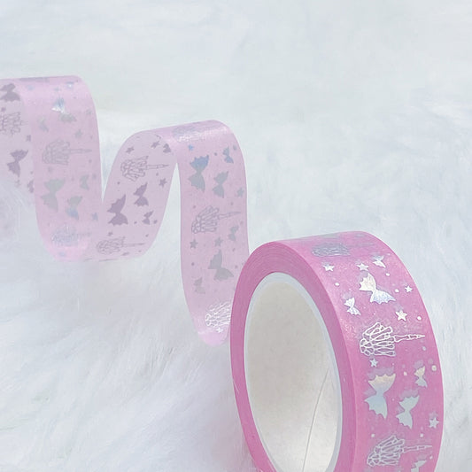 Skele Middle Finger Magic Washi Tape | 15MM | Pink