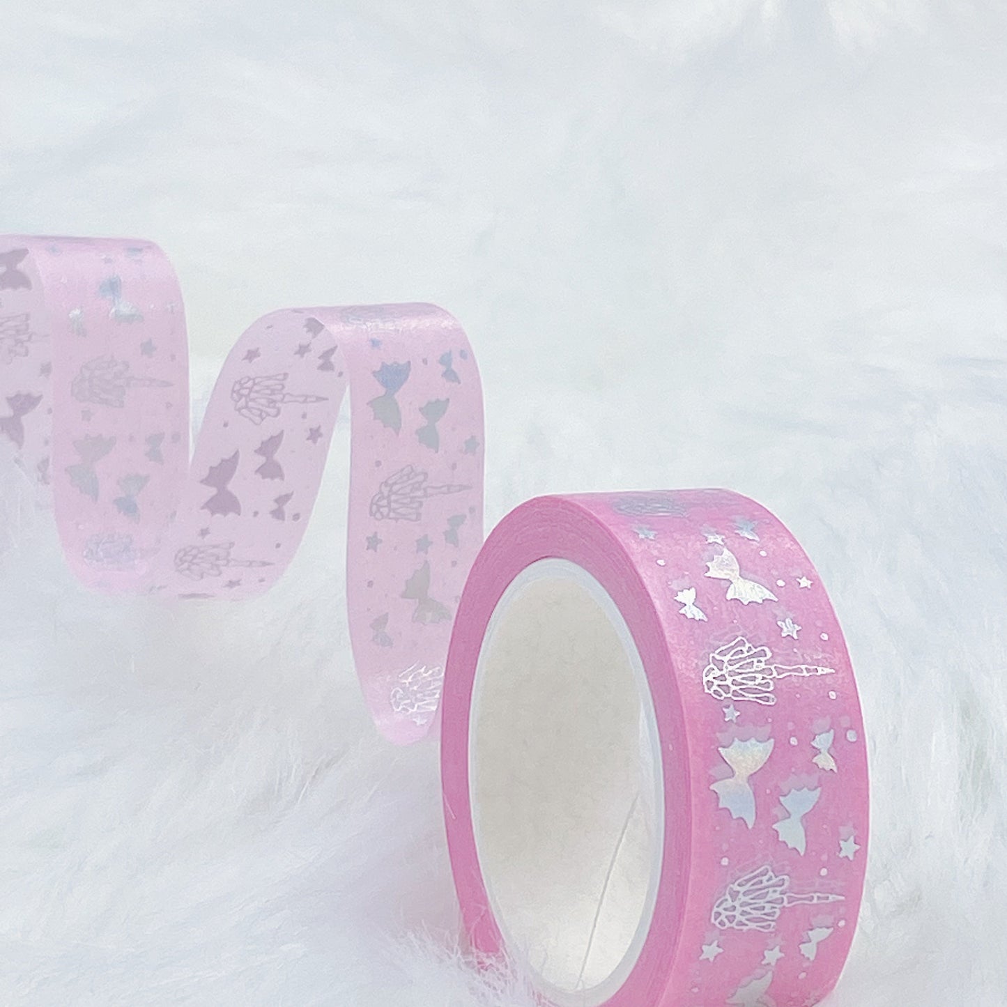Skele Middle Finger Magic Washi Tape | 15MM | Pink