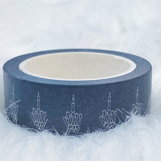 Skele Middle Finger Washi Tape | 15MM | Charcoal