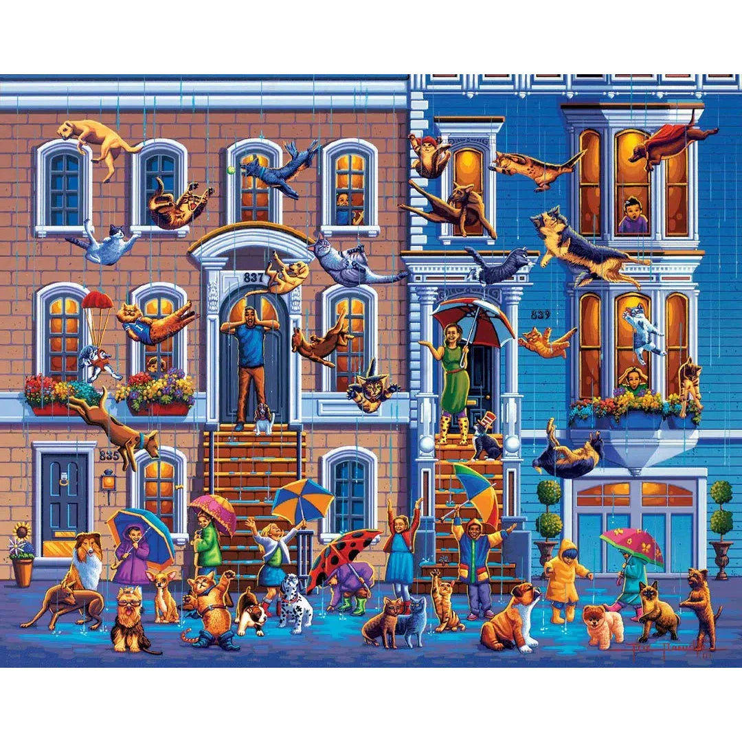 Raining Cats & Dogs 500 Piece Jigsaw Puzzle Dowdle