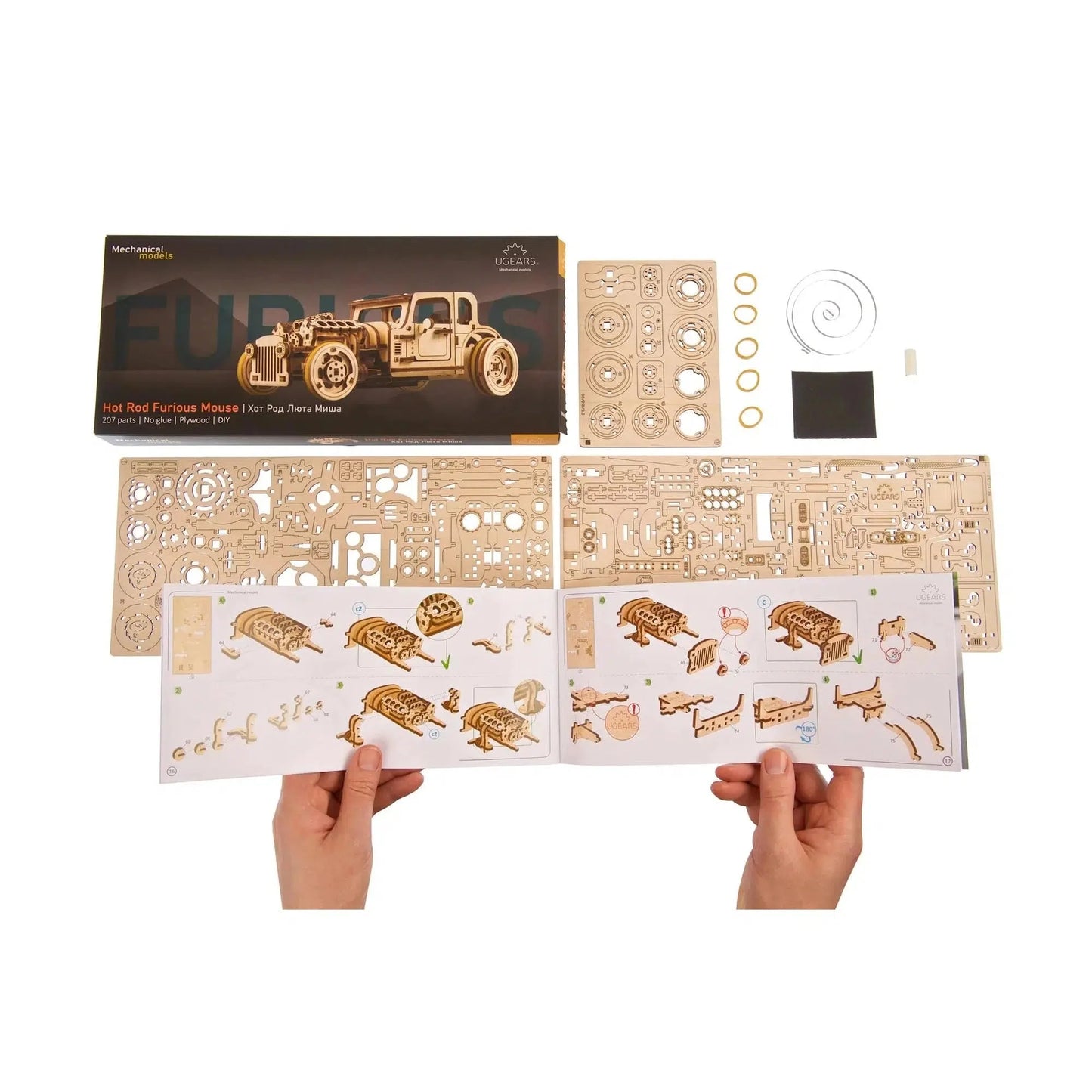 Rod Furious Mouse 3D Wood Model Kit UGEARS