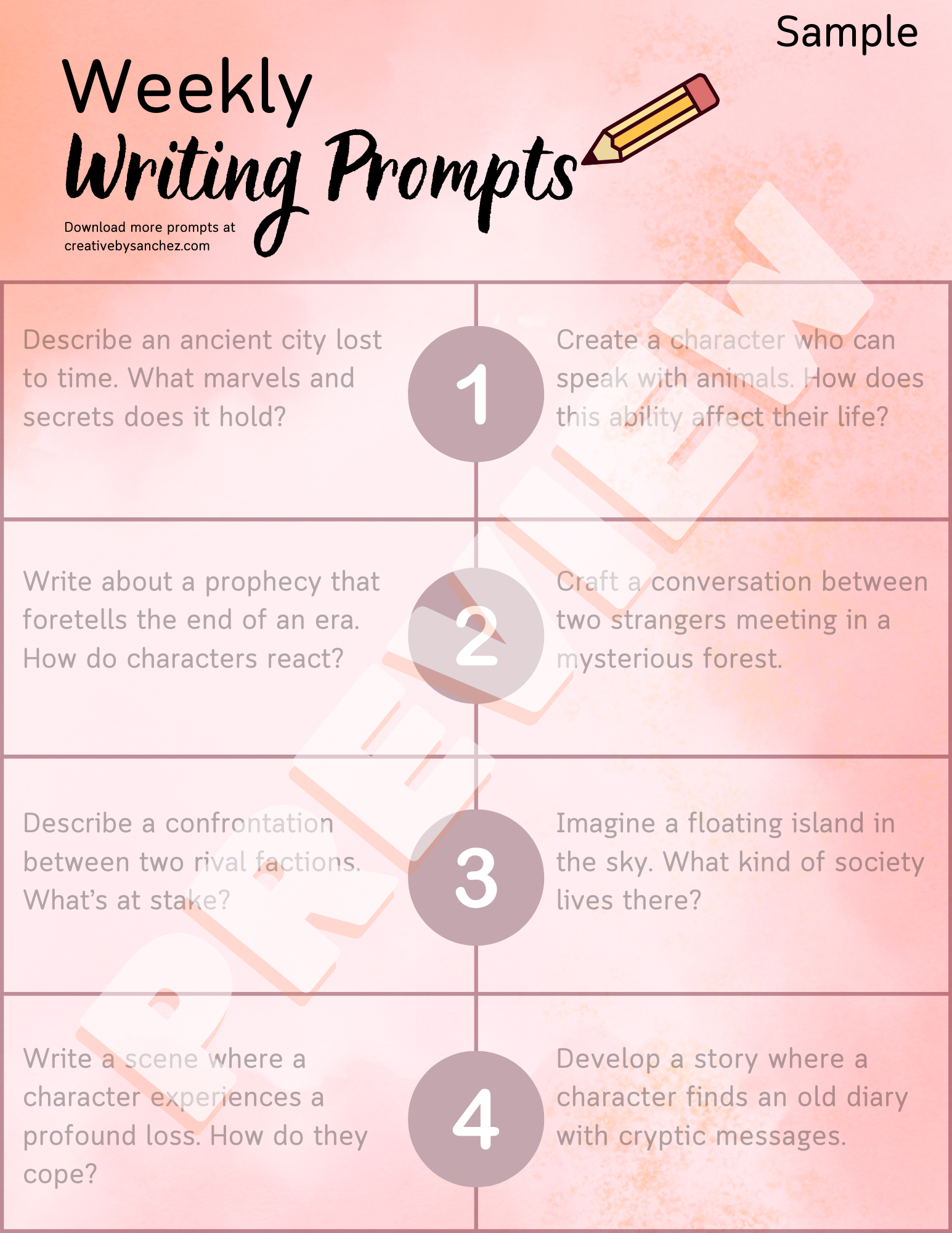 Writing Prompt Collection: Monthly Sheets (Individual & Bundle) - Creative By Sanchez