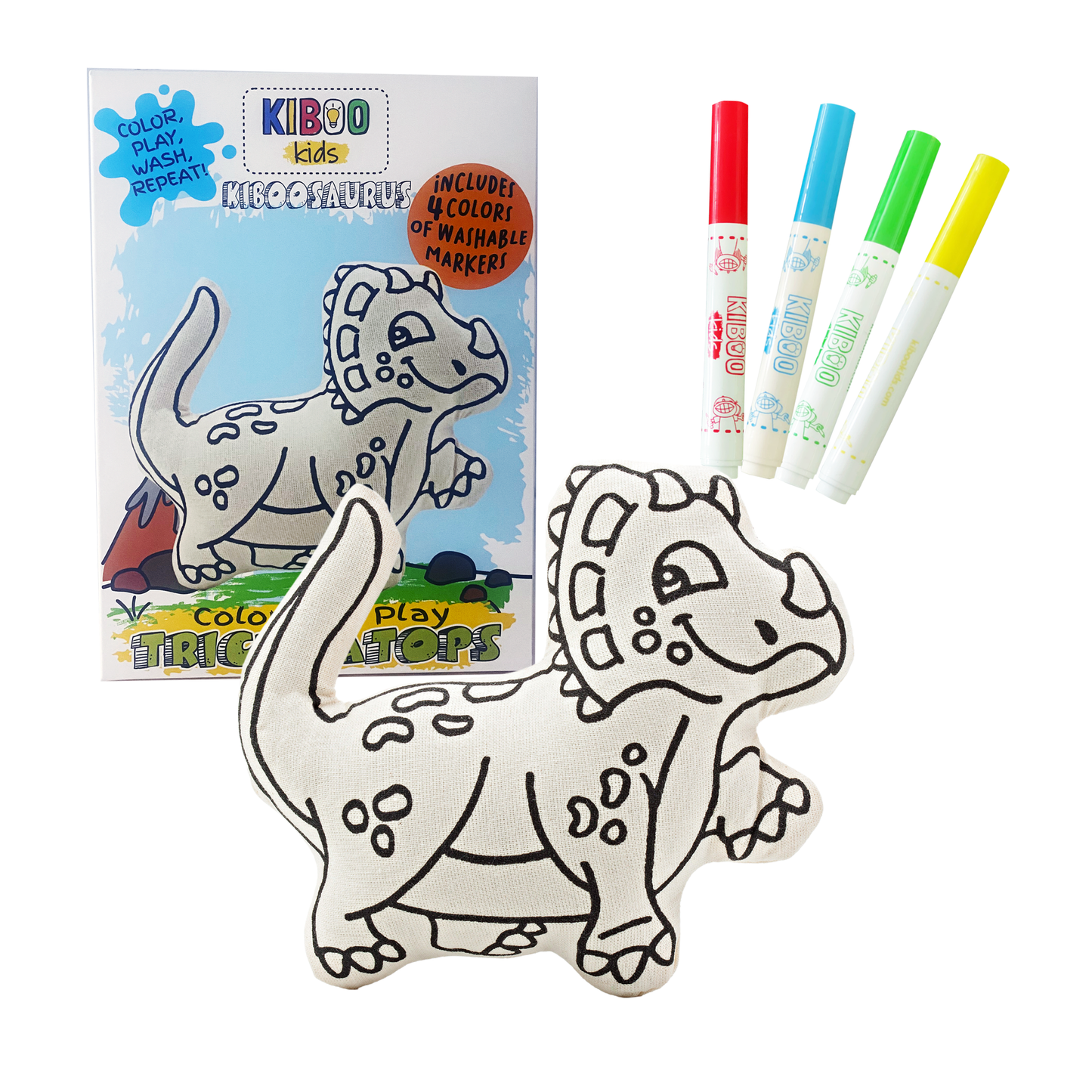 Kiboo Kids Jurassic Series: Triceratops Dinosaur for Coloring and Creative Play