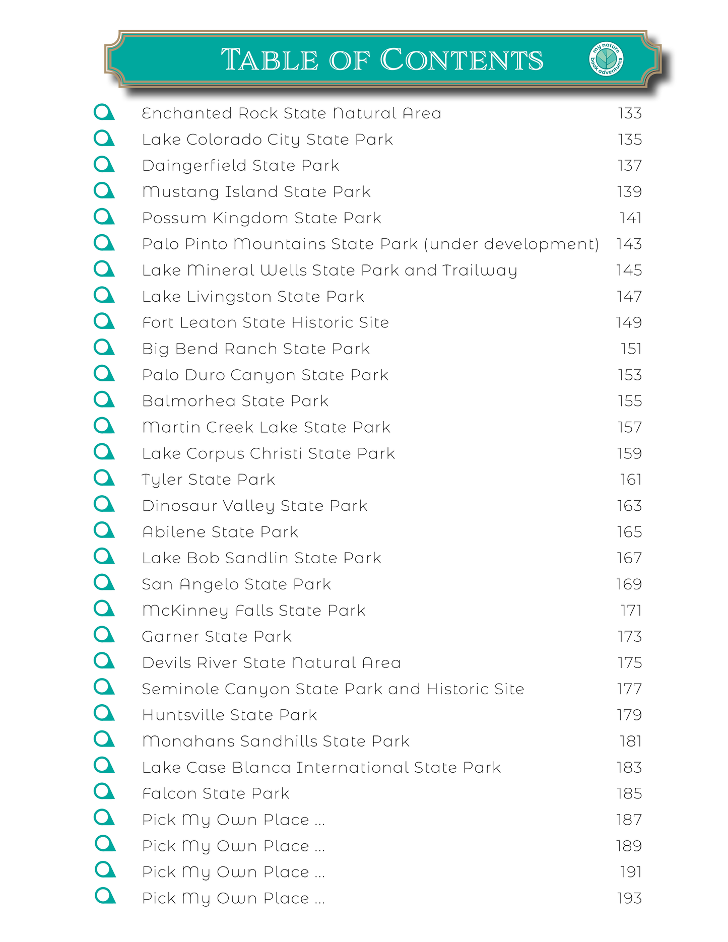 Texas State Parks - Adventure Planning Journal