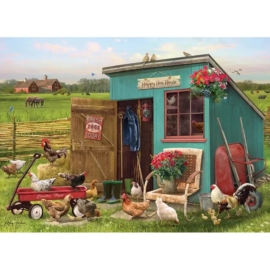 The Happy Hen House 1000 Piece Jigsaw Puzzle Cobble Hill