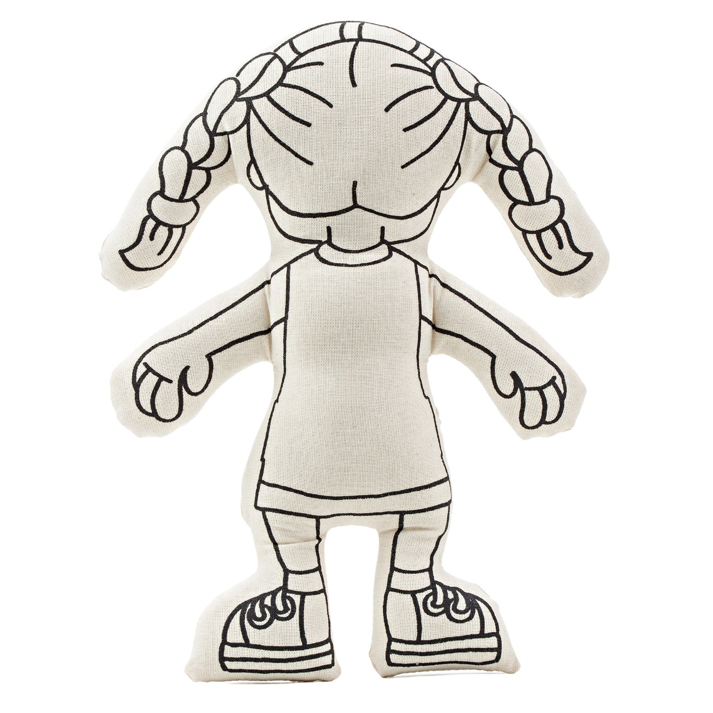 Kiboo Kids: Girl with Braids - Colorable and Washable Doll for Creative Play