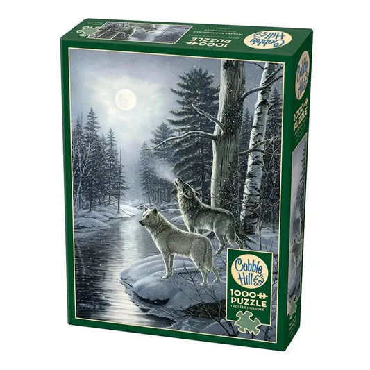 Wolves by Moonlight 1000 Piece Jigsaw Puzzle Cobble Hill