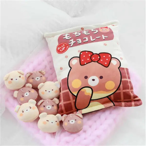 A Large Bag Of Snacks And Pillow Plush Toys Brown A Large Bag Of Snacks And Pillow Plush T
