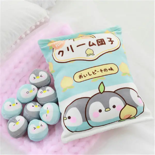 A Large Bag Of Snacks And Pillow Plush Toys Green A Large Bag Of Snacks And Pillow Plush T