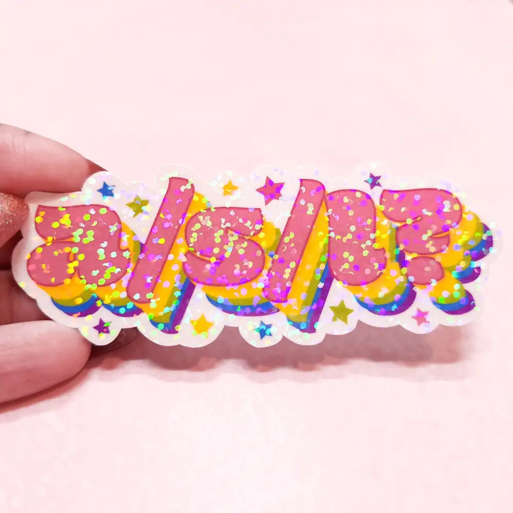 a/s/l? Holographic Vinyl Sticker 3.5 x 1.25 in. Holo dots Stickers