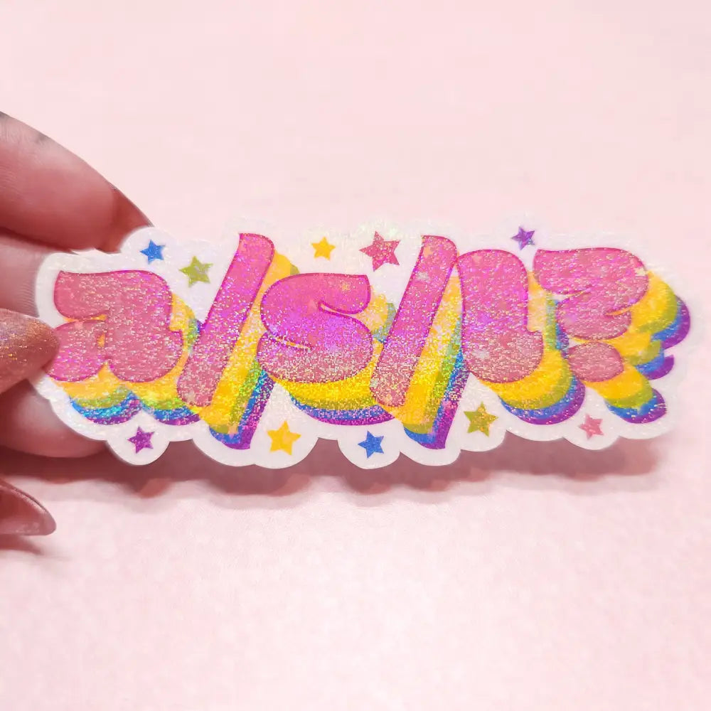 a/s/l? Holographic Vinyl Sticker 3.5 x 1.25 in. Stickers