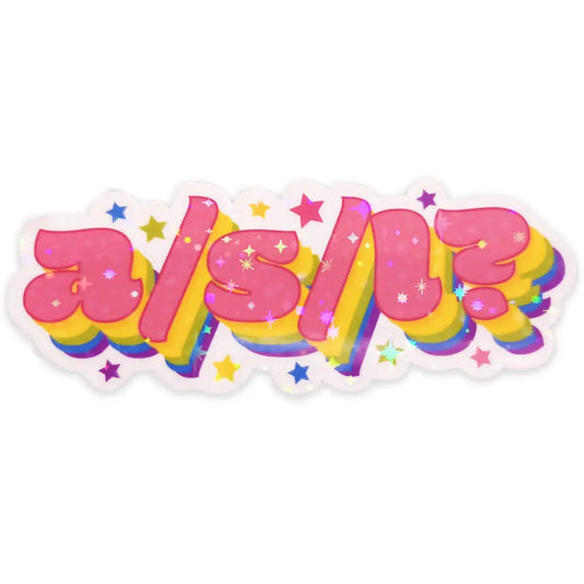 a/s/l? Holographic Vinyl Sticker 3.5 x 1.25 in. Stickers