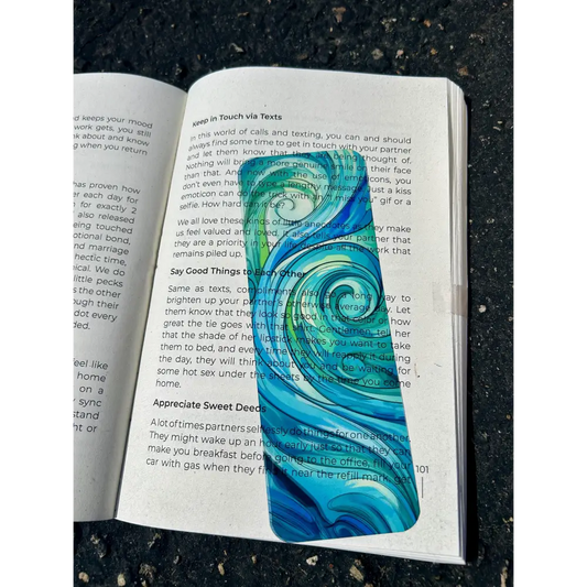 Abstract Ocean Wave Bookmark – Vibrant Beach Inspired Art Coastal Design Unique Ocean Lover Gift Perfect for Bookworms