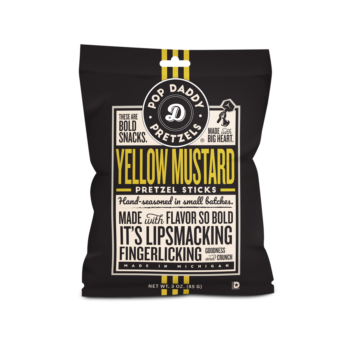 Seasoned Pretzels - 3oz - Yellow Mustard