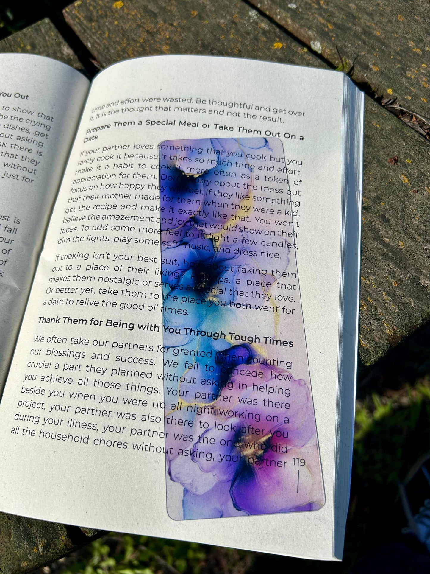Purple Watercolor Flower Bookmark - Hand-Painted Floral Design - Unique Book Lover Gift - Handmade Reading Accessory - Vibrant Book Mark