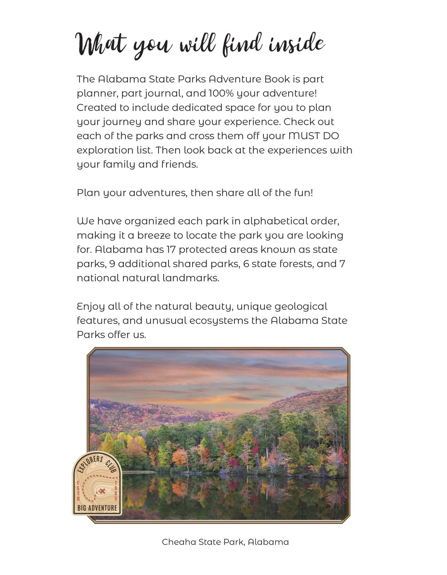 Alabama State Parks - Adventure Planning Journal