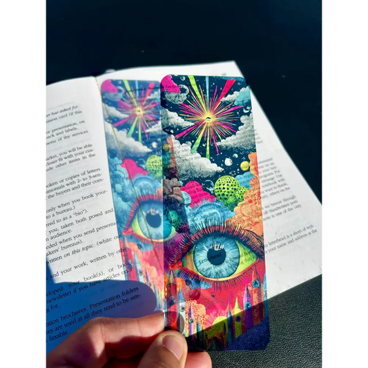 All Seeing Eye Bookmark – Mystical Illuminati Night Scene Art for Readers Writers & Spiritual Seekers