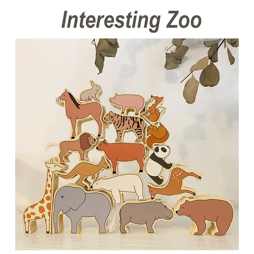 Animal Balance Building Blocks Fun Zoo Learning Toys