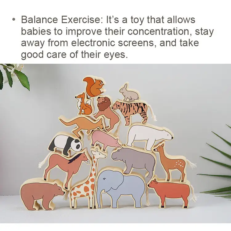 Animal Balance Building Blocks Fun Zoo Learning Toys