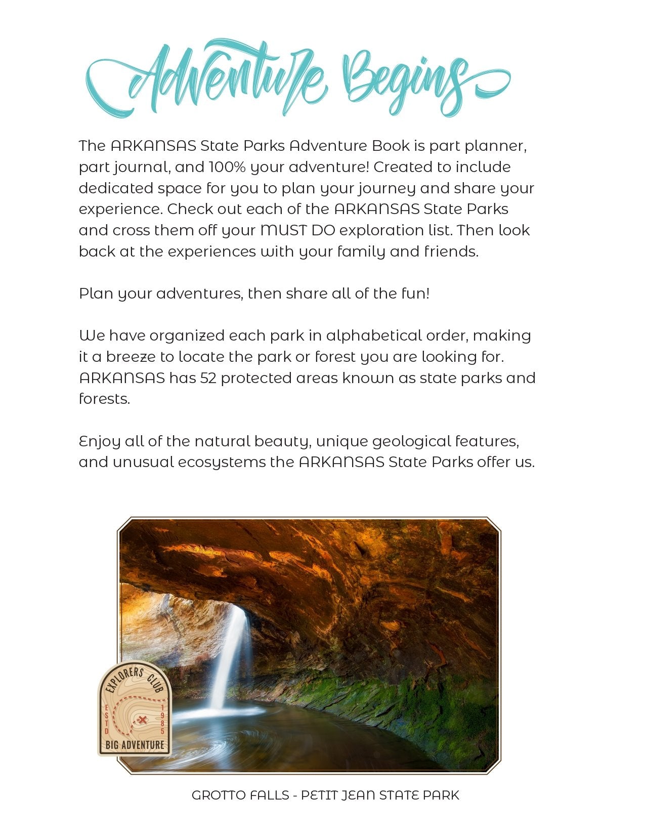 Arkansas State Parks - Adventure Planning Journal