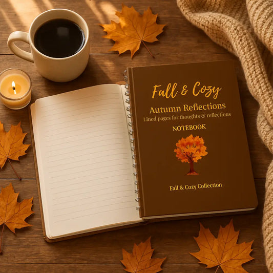 Autumn Leaves Notebook – Cozy Fall Notebook with Seasonal Tree Design Paper products