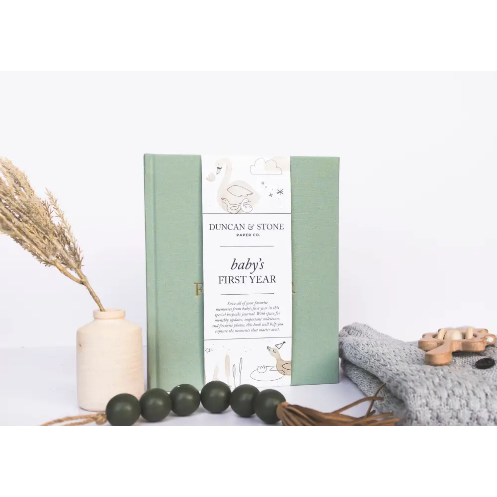 Baby’s First Year Sage Green Baby Gift Sets