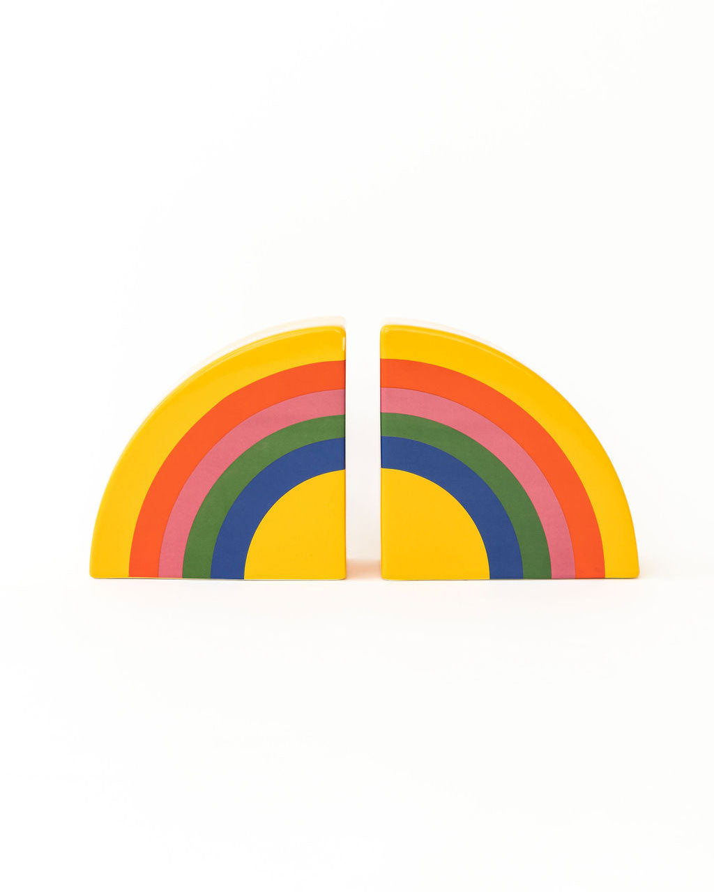ceramic rainbow shaped bookends