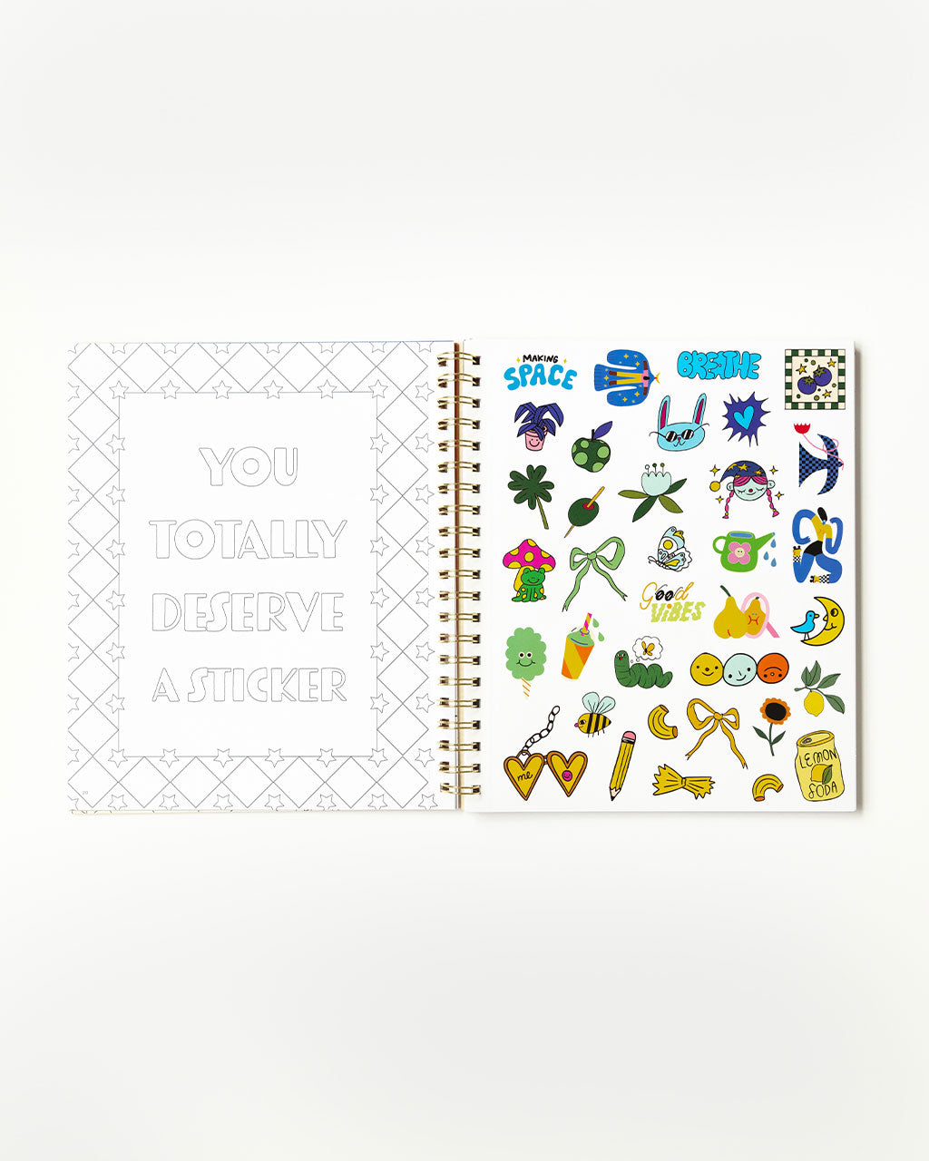 coloring page with stickers